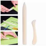 EVALUEMART Paper Creaser 2 Piece Set Bone Folder Crease Marker Tool for Card Making Scrapbooking Box Folding Origami Craft Smooth Edge Durable Lightweight Kit Cream - Image 4