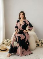 Modestouze Attires Dress for Women Western, Maxi Dresses, One Piece Long Gown Outfit, Floral Print, V Neck Design, Clothing, Western Outfit for Women - Image 6