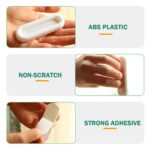 4Pc White Self Adhesive Sliding Handle For Glass Window Door Cabinet Cupboard Drawer Wardrobe Plastic Auxillary Hardware Pulls, Pull Handle, Polished - Image 5