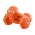 Amazon Brand - Solimo Neoprene Dumbbell 1kg, Set of 2 (Orange) - Image 2