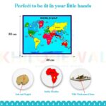 Khilonewale Kid's Wooden World Map & India Map Puzzles Set with Knobs | Educational Learning Toys for Boys and Girls | Educational Toy with Plastic KnobsPack of 2 (India Map + World Map) - Image 7