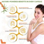 NATURYZ Himalayan Sea Buckthorn Berry Oil Triple Strength 1120mg | Liquid fill Technology for High Absorption & Bioavailability | Full Spectrum Cold-Pressed Vegetarian Omega 7 + Omega 3-6-9 | Skin Glow, Immunity & Gut Health Supplement | Gentler on Stomach, Non-GMO – 60 Veg Capsules - Image 4
