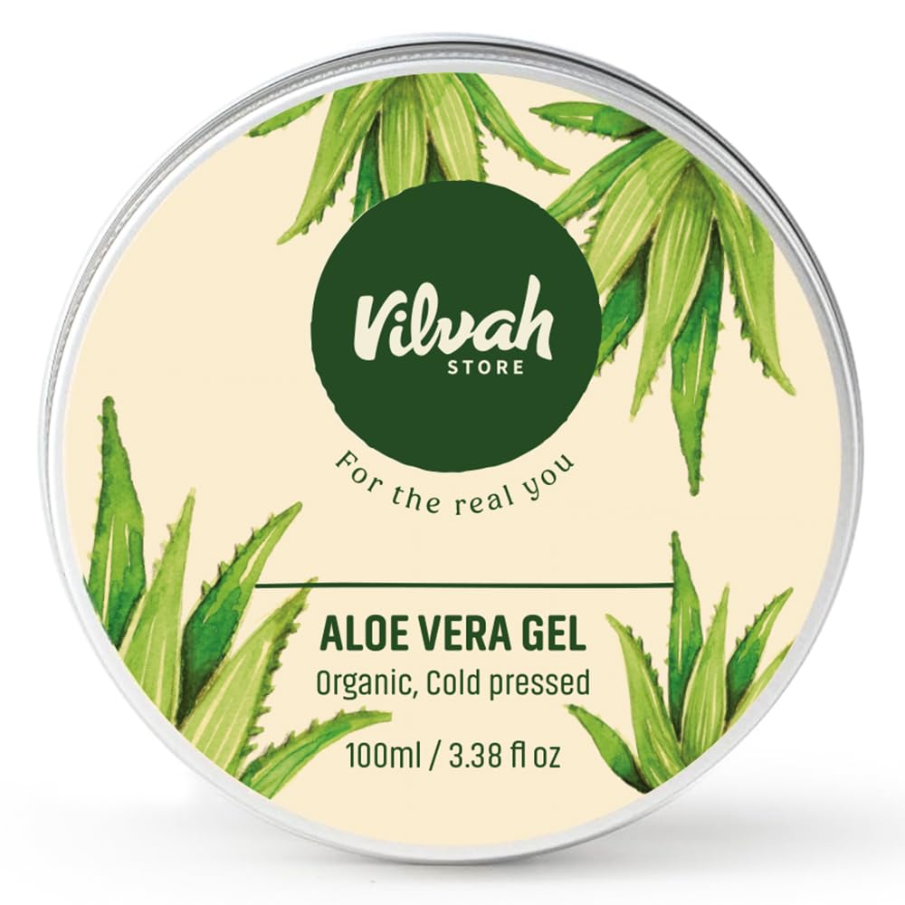 61LN-ZRT1L._SL1000_.jpg Vilvah Aloe Vera Gel for Face, Skin & Hair | Soothing & Hydrating Gel | Helps Reduce Acne, Calm Irritation & Add Shine to Hair | Lightweight, Hydrating & Non-Sticky Formula | 100ml - Image 1
