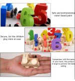Wooden Number Train Educational Toy, 0-9 Digits Learning, Colourful Blocks, Pull-Along Design Number Train Set - Image 6