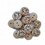 Ekta Enterprise Maple Triangle Designed Wooden Button Dia. 12mm, 2 Holed Buttons for Clothing, Designer Collection of Ethnic Ware, Sewing, DIY Art and Craft Pack of 100