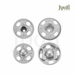 Jyoti Snap Fastener (10 Sets of Size 3 / 12mm of Brass Material in Nickel Finish) Metal Thickened, Rust Proof Sewing Buttons, Used for Leather Craft/Canvas/Jeans/Jackets/DIY Items - Pack of 5 Cards - Image 2
