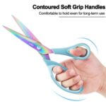 Craft Scissors, All Purpose Sharp Titanium Blade Shears, Comfortable Grips, School Scissors Set of 3 pack, Ideal for Office, Home, Sewing, Fabric, Kitchen, Arts and DIY Supplies, 9.3"/8.5"/5.6", Blue - Image 4