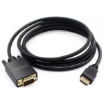 BLACK CROWN HDMI To VGA 6 Feet HDMI Cable, Uni-Directional HDMI Computer To VGA Monitor Cable (Male To Male) Compatible For Computer, Desktop, Laptop, PC, Monitor, Projector, HDTV. (1.8)(Black)