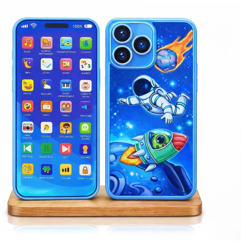 61MenUa6psL._SL1024_.jpg Kids Phone – Rechargeable Toy for Kids with 24 Learning Modes | Talking Dummy Mobile for Boys & Girls Age 2–12 | Educational Mobile Phone Toy with, Music & Games Flash Card Phone - Image 1