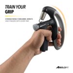 Boldfit Electronic Adjustable Hand Grip Strengthener, Hand Gripper With Counter for Men & Women, Gym Workout Hand Exercise Equipment, Forearm Exercise, Finger Exercise Power Gripper - Grey - 100kg - Image 4
