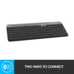 Logitech K580 Slim Multi-Device Wireless Keyboard – Bluetooth/Receiver, Compact, Easy Switch, 24 Month Battery, Win/Mac, Desktop, Tablet, Smartphone, Laptop Compatible - Graphite - Image 5