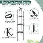 Supvox® Garden Plant Support Cages Stakes - 120CM Plastic Creeper Support Stands - Adjustable & Connectable - Round Moss Sticks for Plants Support - Indoor/Outdoor Suitable for Clematis & Climbers - Image 4