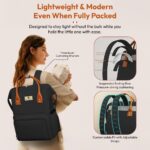 StarAndDaisy Diaper Backpack For Mothers For Travel/Diaper Bags For Mom With Multi Compartments, Insulated Bottle Pockets, Waterproof, Ultra Soft Oxford Fabric, 24Lt Capacity - Black - Image 8