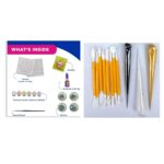 Fevicryl Lippan Mini Art Kit | All-Inclusive DIY Kit with Canvas, Acrylic Colours, Mirror Packet, Mouldit, Brush with 8pc tools and 3 Pc Ceramic cone for Artists & Gifting | Ideal for Age 14 + - Image 2