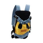VELURA Pet Cat Carrier Backpack Chest Bag with Shoulder Strap Adjustable for Hiking S Yellow Blue|1 Pet Carrier Backpack| Carriers & Totes| Carriers & Totes| Dog Supplies |Pet Supplies