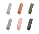 AROPANA Vegan Leather Pencil Case & Organizer - Portable Premium Zipper Pouch for School, Office, and Travel - Multi-Use Organizer for Stationery|Cosmetic|Makeup Brushes-21cm x 5cm - Grey - Image 5