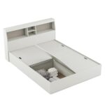 Spacewood Whitora Bed |King Size (78 X 72) Engineered Wood Bed with Box Type Storage | Shelfs in Headboard | 3 Year Warranty | Modern Design |Engineered Wood | Kingston White - Image 7