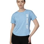 CHKOKKO Womens Stylish Activewear Quick Dry Lightweight Breathable Printed Round Neck Half Sleeve Regular Fit Gym T Shirt for Sports Yoga and Training