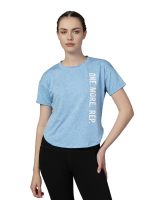 CHKOKKO Womens Stylish Activewear Quick Dry Lightweight Breathable Printed Round Neck Half Sleeve Regular Fit Gym T Shirt for Sports Yoga and Training