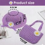 BabyMoon Set of 2 | Baby Girls Summer Sunflower Straw Kids Sun Hat with Sling Purse Handbag | Beach Hat | 2-6 Years - Image 2