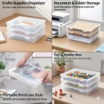 Klick n shop Plastic File Organizer Box (Pack of 3) | Clear A4 Document Storage Case with Secure Lid | Office File Holder for Papers, Certificates & Records - Image 4