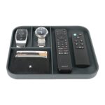 V-CUBE Designs Premium Vegan Leather Valet Tray|Stylish & Modern Office Desk Tray| Table/Bedside/Entryway Organiser for everyday essentials like Keys, Phone, Watch, Wallet, Jewellery|Spill-Proof| Grey - Image 6