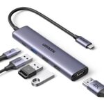 UGREEN Revodok USB C Hub 5 in 1 with 4K HDMI, 100W PD, 3×USB-A Data Ports | Aluminium Type C Adapter for PC Laptop Tablet Phone Compatible with MacBook, iPad, iPhone 17/16/15 Pro Max and More