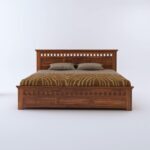 Ganpati Arts Sheesham Wood Armania King Size Bed with Box Storage for Bedroom Living Room Wooden Double Bed Palang (Natural Finish) - Image 8