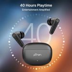 pTron Bassbuds Spark in-Ear TWS Earbuds with Stereo Sound, 40Hrs Playtime, Stereo Calls, Bluetooth V5.3 Headphones with Quick Pairing, Touch Control, Voice Assistant, Type C Charging & IPX5 (Black) - Image 3