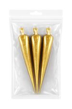 Golden Glitter Ceramic Cones for Arts & Crafts | Lippan Art | Mandala Art | Pottery | Liner DIY Decorative Purposes Pack of 3PC Golden Glitter