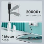 Portronics Konnect Core 3 USB-A to Micro Fast Charging Cable for Smartphones,Tablets, Speakers, Laptops & Other Micro USB Devices,Inbuilt Cable Management Hook,3.0A Max Output,Fast Data Sync(Black) - Image 4