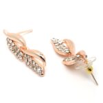 ZENEME Women American Diamond Studded Intrcately Designed Leaf Shaped Necklace With Earring Jewellery Set For Women and Girl (Style 4) - Image 6