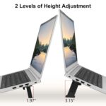 Laptop Stand, Mini Aluminum Lightweight Adjustable Heights,Computer Riser for Desk Adjustable Notebook Mount Stable for Tablets Laptops Keyboard 10-15.6 Silver Tabletop (Black) - Image 2