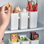 3 Pcs Fridge Storage Containers, Detachable Food Refrigerator Organizer Container Butter, Chocolate, Sauce, Candies, Vegetables, Stationery Toiletries, Plastic (Square)
