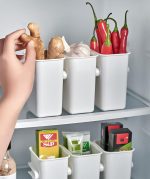 3 Pcs Fridge Storage Containers, Detachable Food Refrigerator Organizer Container Butter, Chocolate, Sauce, Candies, Vegetables, Stationery Toiletries, Plastic (Square)