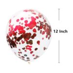 Party Propz Red Confetti Balloons For Birthday - Set of 15 Pcs (12 inch) Christmas Decoration | Giant Confetti Balloons For Decoration | Red Balloon For Decoration Birthday (Latex) - Image 4