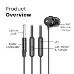 Ambrane Stringz 38 Wired Headphones with Mic, Powerful HD Sound with High Bass, Tangle Free Cable, Comfort in Ear Fit, 3.5mm Jack (Black), Normal - Image 7