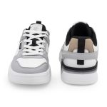 Red Tape Men's Sneakers White Grey Pu Mesh Round Toe Lace-Up - Image 4