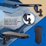 FreshDcart Adjustable Arm Rest Pads for Desk – Ergonomic Chair and Desk Extender for PC & Laptop, Attachable Rotating Armrest Wrist Support for Home Office Setup – Black (Pack of 1) - Image 3