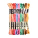 CRAFTS HAVELI Double Shaded Embroidery Thread 7 Pc Cotton Floss Skeins for Rangoli, Cross Stitch, DIY Sewing & Craft Projects