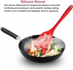 Silicone Kitchen Utensil 5 PCS Silicone Non-Stick Cookware Baking Full Set Shovel Silicone Shovel Oil Brush Egg Beater Cooking Spoon Shovel Cooking Kitchenware Red - Image 4