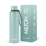 Milton Aura 1000 Thermosteel Water Bottle, 24 Hr Hot and Cold I Leak Proof Lid, ISI Certified I Vacuum Insulated I for Office, Gym, School I Grey