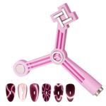 Bluedeal Cat Eye Nail Magnet Tool with Steel Ball, Multifunctional Nail Magnet for Cat Eye Gel Polish, Dual End Nail Art Magnet Tool for Salon and Home DIY Nail Design (4 in 1 Cat Eye / Pink)