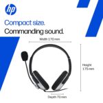 HP Wired On Ear Headphones with Mic with 3.5 Mm Drivers, in-Built Noise Cancelling, Foldable and Adjustable for Laptop/Pc/Office/Home/ 1 Year Warranty (B4B09PA) - Image 5