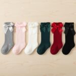 SYGA Baby Long Socks Cotton, Over The Knee, No Tightness, High-Top, Bow Pattern - Image 8