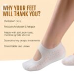Silicone Moisturizing Heel Socks With Strap For Cracked Heels, Dry Feet Repair Gel Spa Socks With Anti Slip Grip, Soft, Breathable, Reusable, Washable Pain Relief Foot Care Socks For Men & Women(White) - Image 3