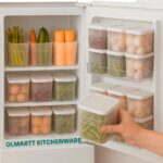 Food Storage Containers, 1L Capacity, BPA-Free Plastic, Clear Rectangular, Stackable with Snap-on Lids (6 Pcs, 1200Ml) - Image 7