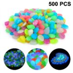 Glow in The Dark Pebbles Stones 500 PCS (5 Pack) – Multicolor Luminous Resin Glow Rocks for Garden Pathway, Aquarium, Fish Tank, Pond, Vase Fillers, Plant Pots, Walkway, Patio & Outdoor Home Decor - Image 5