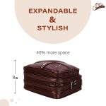 Leather World Vegan Leather Briefcase 15.6 Inch Drak Brown Laptop Expandable Messenger Shoulder Office Bag for Men and Women - Image 5