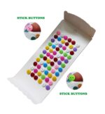 Multicolor Self-Adhesive Button Stickers, Round Shape Buttons Stickers for Art and Crafts, Set of 2 Sheets (132 Buttons) - Image 5